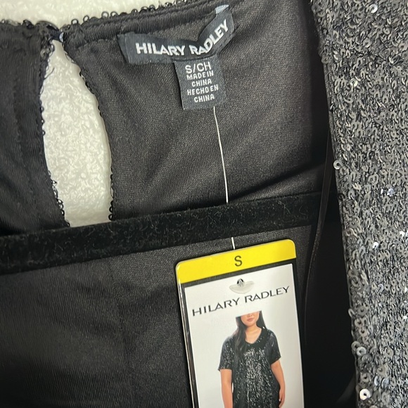 NWT Hilary Radley Black Sequin Mini Dress sz S - Picture 2 of 6